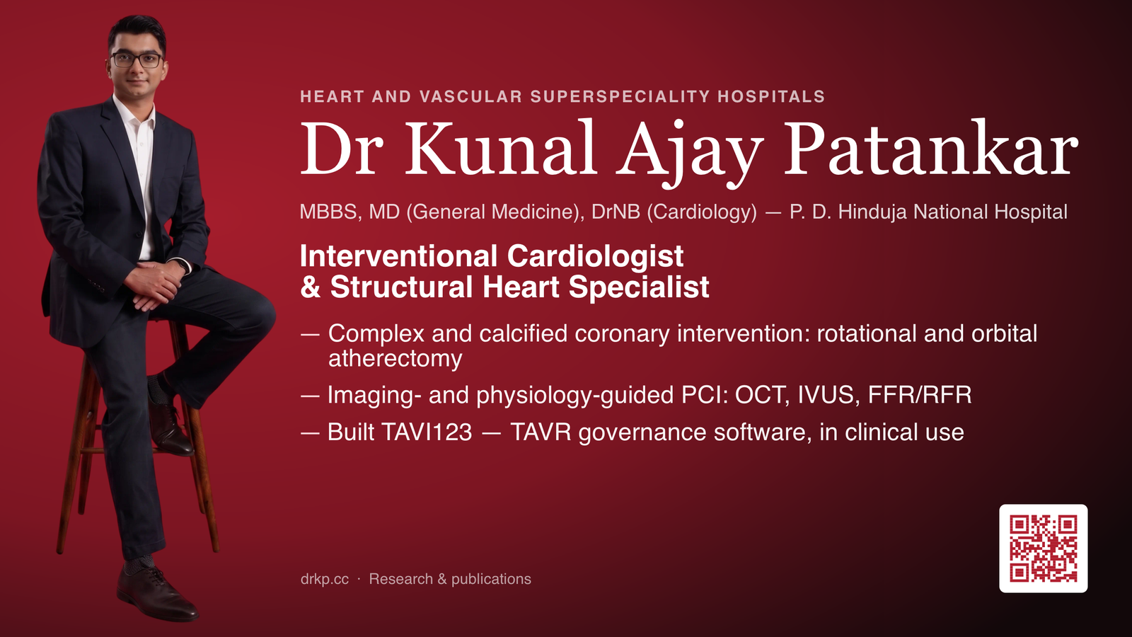 Speaker introduction slide for Dr Kunal Patankar — for a cardiology audience